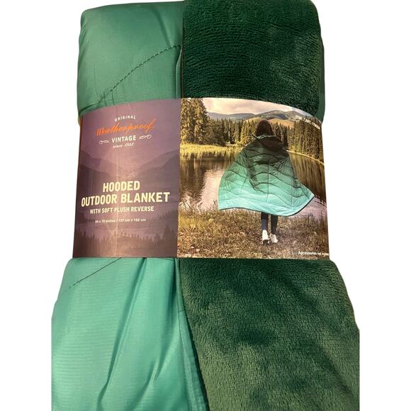 Weatherproof Other - RARE FIND! Weatherproof Vintage HOODED OUTDOOR BLANKET | Green 54x72"